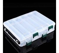 Caja de aparejos de pesca, caja de organizador de almacenamiento de plástico impermeable de doble cara para pesca al aire