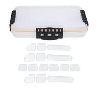 Caja de aparejos de pesca | Clima de doble capa - Diseño protegido para señuelos/ganchos/cebos | Strong Plastic Storage Case with 6 Buckles & Clear Lid