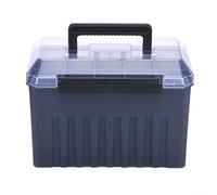 Caja de aparejos de pesca de 24 rejillas, 25 x 20 x 20 cm, base impermeable con agujeros de drenaje, separadores ajustables personalizables, para pescadores y pesca en orilla (D)