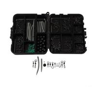 Caja de aparejos de pesca de carpa, 300 piezas, ganchos giratorios, clips de seguridad, cuentas Boilie Stops Terminal Gear Organizador