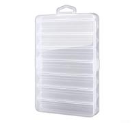 Caja de aparejos de pesca de doble cara, organizador de señuelos de plástico impermeable con soporte en forma de Y y doble bloqueo, caja de almacenamiento transparente de cebo para ganchos y