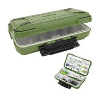 Caja de aparejos de pesca, impermeable ABS, contenedor de almacenamiento, práctico organizador de accesorios de pesca, para pescadores, viajes y actividades outdoor, Verde