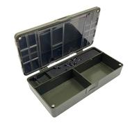 Caja de aparejos de pesca, organizador de señuelos con hebilla de tapa magnética con separadores y rejilla extraíble para organización de almacenamiento de aparejos