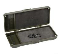 Caja de aparejos de pesca para pesca de carpa, almacenamiento de cierre magnético de doble cara con escala integrada de 20 cm, organizador compacto de aparejos de terminales de PP/PVC de 9.1 x 10 x