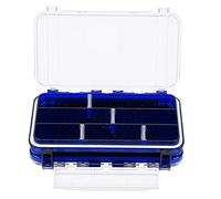 Caja de aparejos Organizador Cajas de aparejos de pesca Cajas de aparejos de pesca portátiles Cajas de almacenamiento de accesorios de pesca transparentes(Azul transparente)