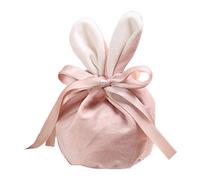 caja de aperitivos caja de terciopelo bolsa de terciopelo bolsa de regalo de Pascua bolsa de caramelos de boda nupcial fruta almacenamiento conejito orejas diseño decorativo caramelo plano rosa