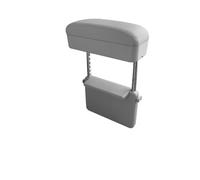 Caja de apoyabrazos automático Reposabrazos de coche de cuero sintético con altura ajustable, organizador universal para reposabrazos de coche, accesorios(Gray)
