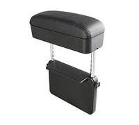 Caja de apoyabrazos automático Reposabrazos Universal para coche, soporte para reposabrazos de cuero PU, cojín de soporte para codo, organizador de altura ajustable, accesorios para coche(Negro)