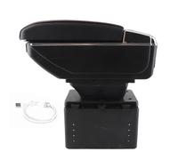 Caja de apoyabrazos, caja de almacenamiento de contenedores de caja de apoyabrazos de consola central de coche universal ajustable con interfaz USB