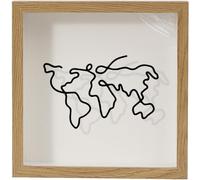 Caja de archivo de aventuras, caja de sombra de viaje, caja de sombra de boletos con ranura, cajas de memoria de 8 pulgadas for recuerdos, porta boletos con diseño de mapa mundial y avión, regalos de