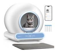 Caja de arena autolimpiable, caja de arena automática de seguridad integrada para gatos, autolimpieza, 65 L + 9 L, control de aplicación, eliminación de olores, incluye alfombrilla y forro (3 rollos