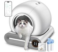 Caja de arena automática, (2026), robot multifunción con autolimpieza para múltiples gatos, 65 L + 9 L extragrande, control de aplicación, desodorización, 3 rollos de bolsas de arena, 1 eliminador de
