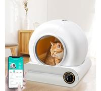 Caja de arena automática para gatos autolimpiante con detector de infrarrojos y sensores de peso, gran capacidad, eliminación de olores, ideal para varios gatos, 65 L + 9 L