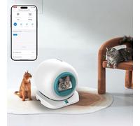 Caja de arena automática para gatos autolimpiante para varios gatos con control de olores y conectividad de aplicación, características de seguridad incluidas