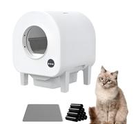Caja de arena automática para gatos con autolimpieza para múltiples gatos, gran capacidad con control inteligente de aplicación, sensores de seguridad, eliminación de olores, incluye accesorios