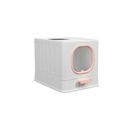 Caja de Arena Caja de Arena for Gatos Cerrada con diseño de Tapa y cajón, Entrada Frontal, Salida Superior, Bandeja de Arena for Gatos, fácil Limpieza Grande(Rose)