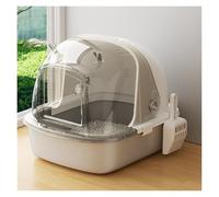 Caja de Arena Caja de Arena Grande for Gatos con Puerta abatible y Pala, Bandeja semicerrada for Todo Tipo de Gatos(Gray)