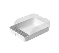 Caja de Arena Caja de Arena semicerrada Desmontable for Gatos, Bandeja de Arena Grande for Gatos, Inodoro antisalpicaduras for Gatitos, fácil Limpieza Grande(Weiß)