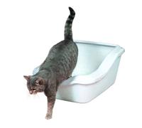 Caja de arena Cleany Cat, con borde 45 × 29 × 54 cm blanca