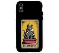 Caja de arena con forma de gato místico con forma de carta del Tarot del Emperador, gracioso gato Carcasa para iPhone X/XS