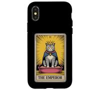 Caja de arena con forma de gato místico con forma de carta del Tarot del Emperador, gracioso gato Carcasa para iPhone X/XS