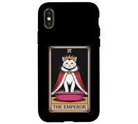 Caja de arena con forma de gato místico con forma de carta del Tarot del Emperador, gracioso gato Carcasa para iPhone X/XS