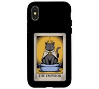 Caja de arena con forma de gato místico con forma de carta del Tarot del Emperador, gracioso gato Carcasa para iPhone X/XS