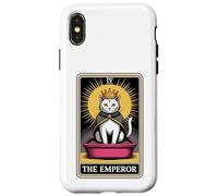 Caja de arena con forma de gato místico con forma de carta del Tarot del Emperador, gracioso gato Carcasa para iPhone X/XS