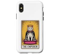 Caja de arena con forma de gato místico con forma de carta del Tarot del Emperador, gracioso gato Carcasa para iPhone X/XS