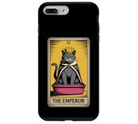 Caja de arena con forma de gato místico con forma de carta del Tarot del Emperador, gracioso gato Carcasa para iPhone 7 Plus/8 Plus