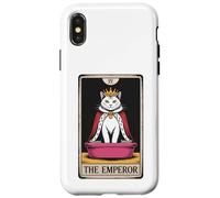 Caja de arena con forma de gato místico con forma de carta del Tarot del Emperador, gracioso gato Carcasa para iPhone X/XS