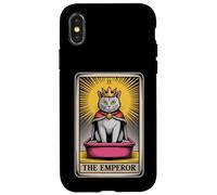 Caja de arena con forma de gato místico con forma de carta del Tarot del Emperador, gracioso gato Carcasa para iPhone X/XS
