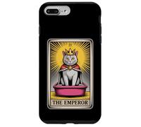 Caja de arena con forma de gato místico con forma de carta del Tarot del Emperador, gracioso gato Carcasa para iPhone 7 Plus/8 Plus