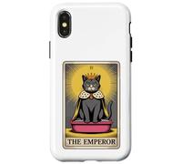 Caja de arena con forma de gato místico con forma de carta del Tarot del Emperador, gracioso gato Carcasa para iPhone X/XS