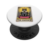 Caja de arena con forma de gato místico con forma de carta del Tarot del Emperador, gracioso gato PopSockets PopGrip Adhesivo