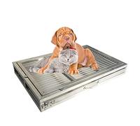 Caja de Arena de Acero Inoxidable para Perros, Bandeja de baño portátil para Interiores y Exteriores, Ideal para enseñar a Hacer Sus Necesidades, Alfombra de baño fácil de Limpiar.