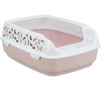 Caja de arena Delio, con borde 38 × 20 × 50 cm lila/blanco