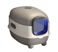 Caja de arena - Diseño abierto de gran capacidad con pala y lámpara UV, caja de arena higiénica para gatos pequeños, medianos y grandes, ideal para balcón, práctica cuchara incluida, 15.75 pulgadas