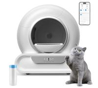 Caja de arena eléctrica para gatos autolimpiable, 68 l, caja de arena automática grande XXL, entrada baja con control de aplicación, para 2 gatos Cat autolimpiable