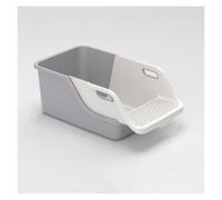 Caja de Arena Grande Abierta for Gatos con Bordes Altos - Antisalpicaduras, fácil de Limpiar for Todos los Gatos Cajas Arena(Gray)