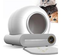 Caja de arena inteligente automática para gatos autolimpiante con capacidad extra grande de 65 litros, eliminación de olores/control de aplicación para toda la arena de gato aglutinante, protección de