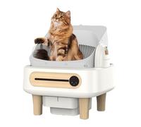 Caja de arena inteligente para gatos con grabación de video, limpieza automática, WiFi y embalaje totalmente automático, capacidad de compartimento interno de 75 L + capacidad de inodoro de 11 L, para