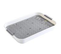 Caja de arena para conejos, de doble capa, de polipropileno, rectangular, con asa, espaciosa, suave, 35,5 x 25,5 x 5 cm, animal pequeño