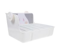 Caja de Arena para Conejos Rinconera Borde Antisalpicaduras | Plástico Reutilizable, Fácil de Limpiar y No se Deforma, para Jaula Diaria, Blanco, para Conejos y Cobayas