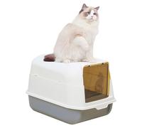 Caja de arena para gato con tapa, caja de arena cubierta extraíble de 18x12 pulgadas, removible, a prueba de chapoteo y inodoro de plástico a prueba de fugas para el hogar de mascotas, revestimientos