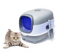 Caja de Arena para Gatos Arenero Gatos Completamente Cerrada Ultra Grande con Jaula Automática Anti-Arena Esterilización UV Desodorización Fácil de Limpiar Cat Litter Box a Prueba Salpicaduras