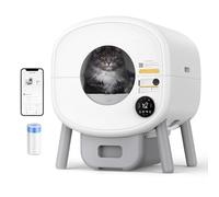 Caja de arena para gatos autolimpiable, 90 l, caja de arena automática cerrada XXL eléctrica antipinchazos, autolimpiante, caja para gatos, caja automática para varios gatos