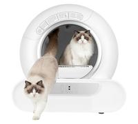 Caja de arena para gatos autolimpiable, caja de arena inteligente con control de aplicación, automática, apta para gatos de hasta 9 kg, entrada grande de 24,5 cm, doble eliminación de olores, segura