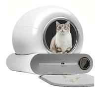 Caja de arena para gatos autolimpiable con diseño antipellizcos y eliminación de olores, control inteligente de aplicación para varios gatos
