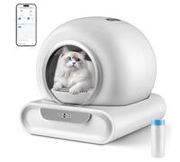 Caja de arena para gatos autolimpiable, extra XXL, 68 L, autolimpiante, entrada baja con control de aplicación, sensor de seguridad, inodoro automático, para varios gatos
